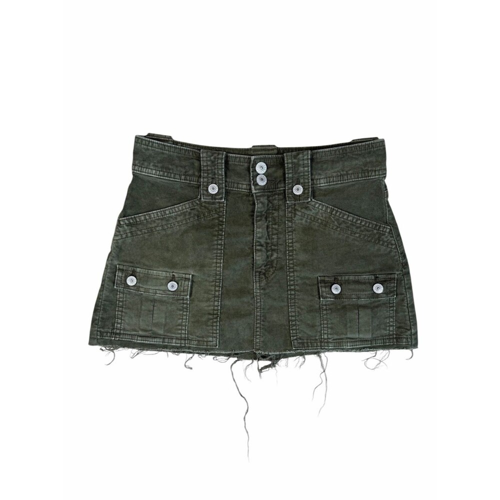American Eagle Super High Rise Corduroy Mini Skirt - Olive Green Size 2